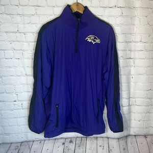 NFL On Field Baltimore Ravens Purple Quarter Zip Jacket size S Small zip Pockets